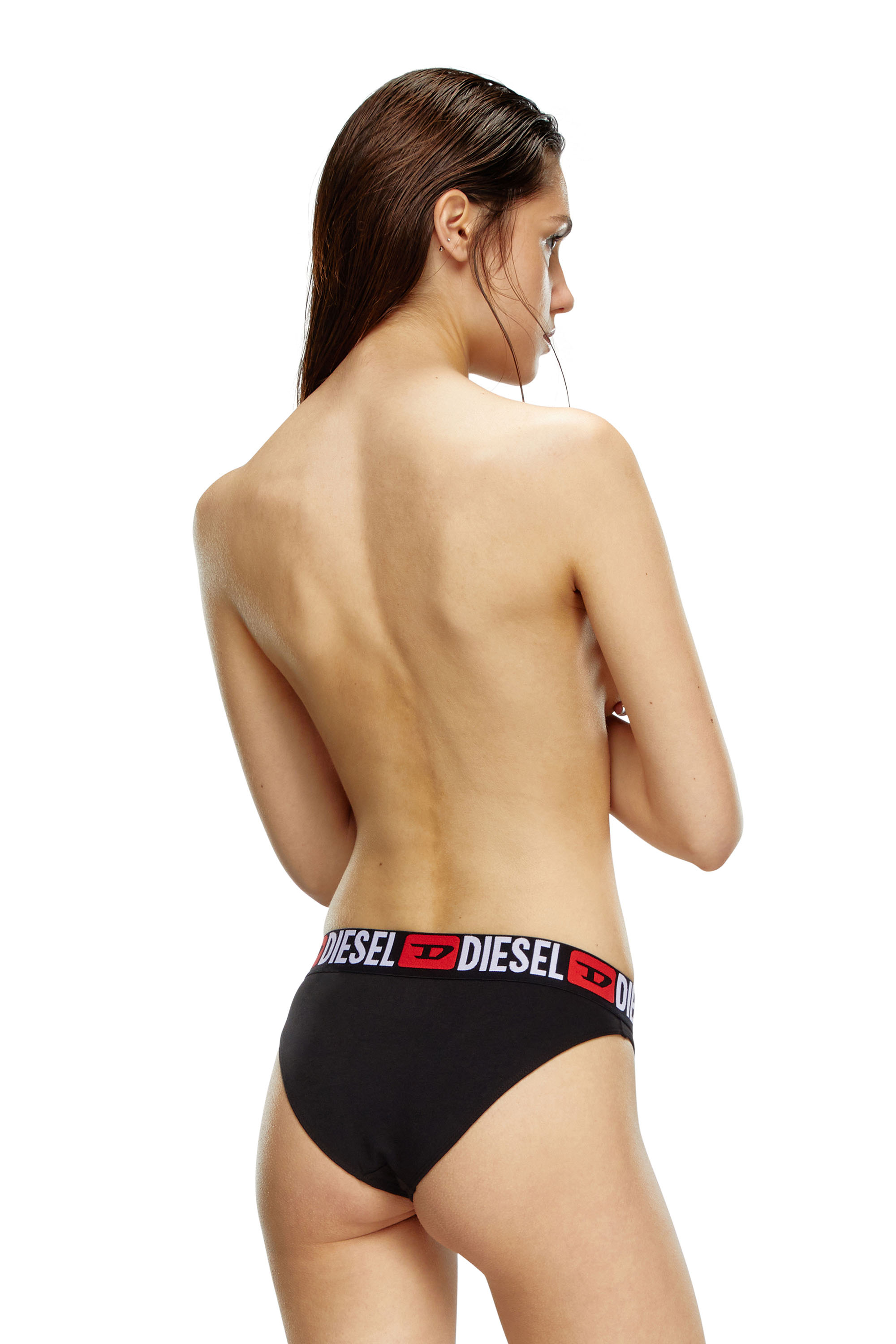 Diesel - UFPN-PANTIES-TD-THREEPACK, Damen Briefs mit Logo-Bund im Dreierpack in Schwarz/Grau - 4