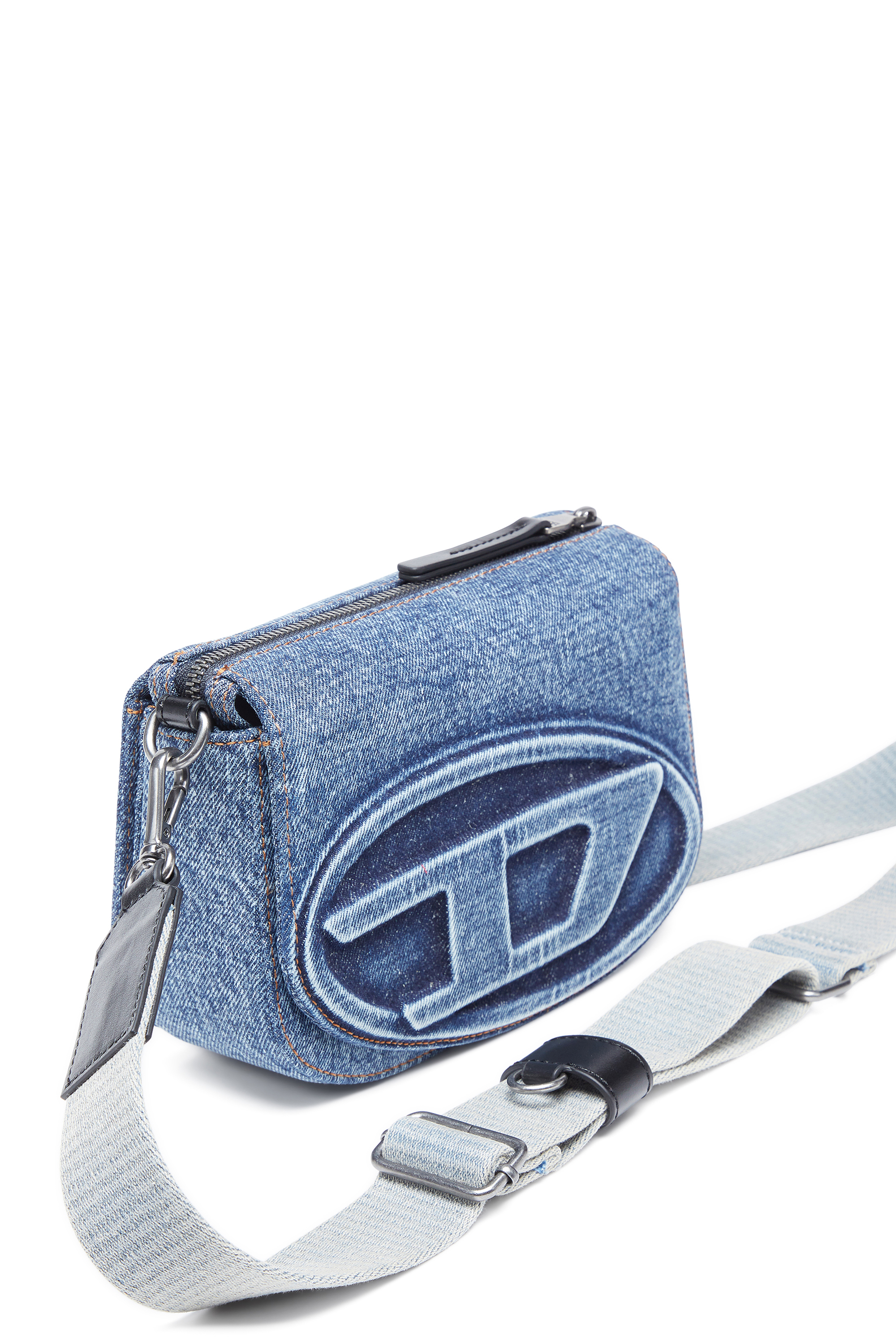 Diesel - 1DR CAMERA BAG, Unisex 1DR Camera Bag-Camera Bag aus solarisiertem Denim in Blau - 4