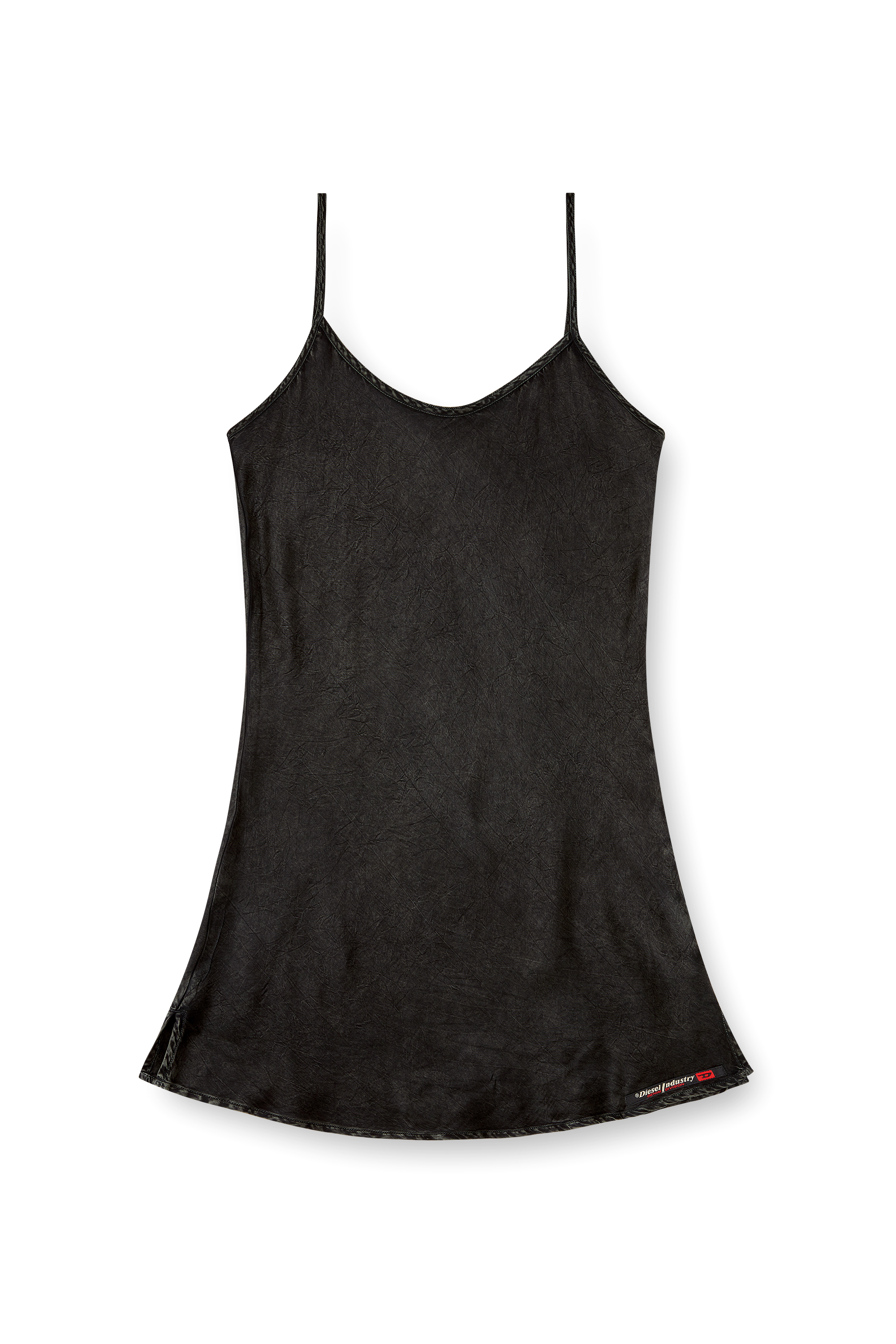 Diesel - GRATCHEN-DNM, Damen Fließendes Unterkleid mit Denim-Effekt in Schwarz - 4